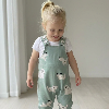 Adjustable kids' dungarees with blue dog print